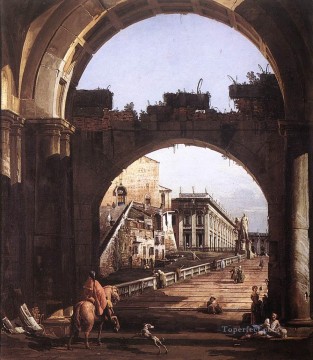 Bernardo Bellotto Painting - Capriccio Of The Capitol urban Bernardo Bellotto